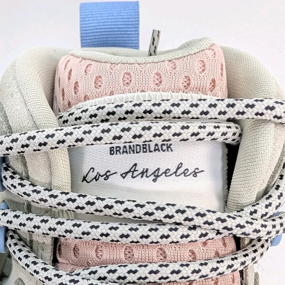 Brand Black Santa Monica Suede Sneaker In Grey Pink Vibram Sole Mens 10.5 M760BB